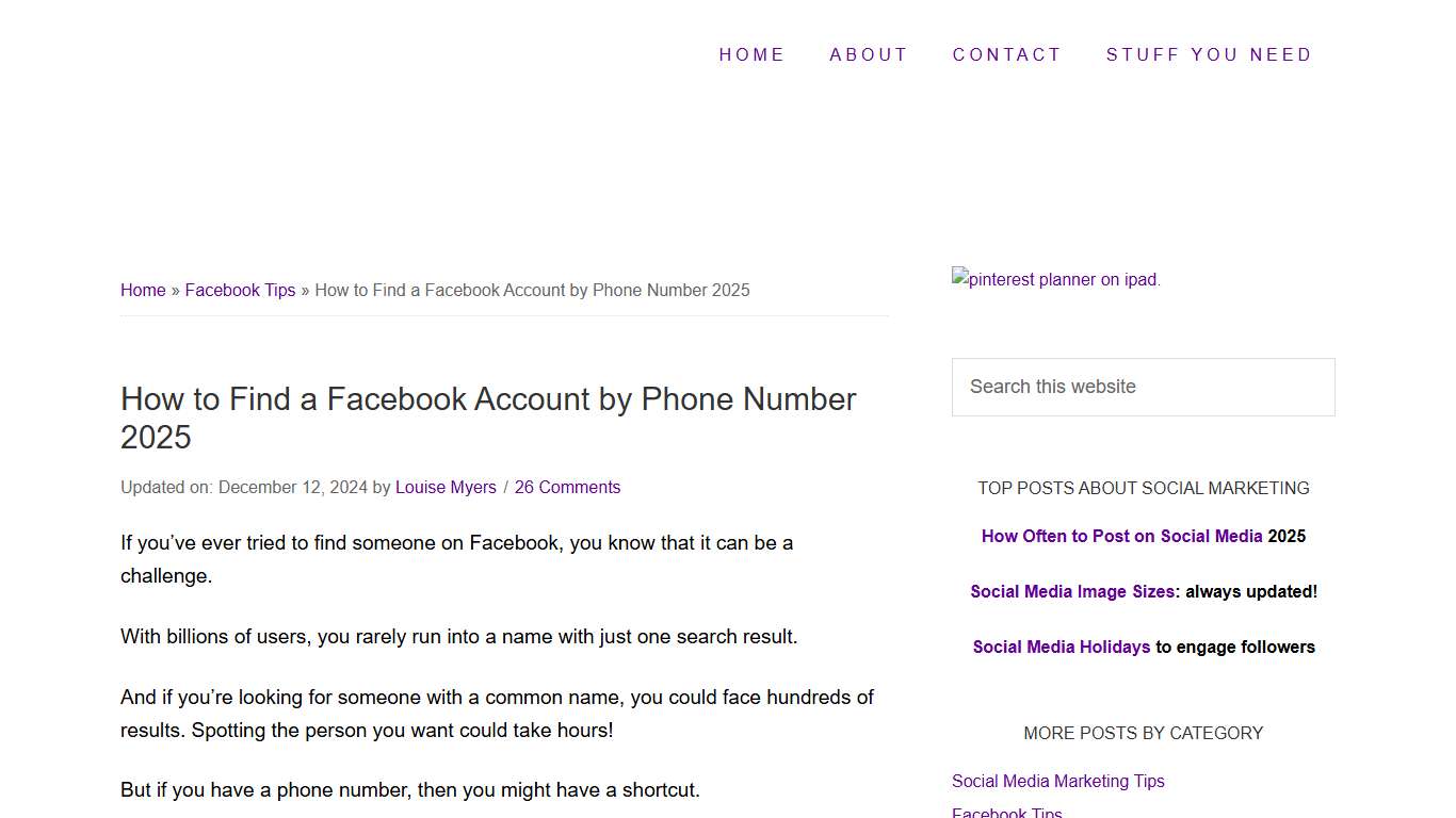 How to Find a Facebook Account by Phone Number 2025 | LouiseM